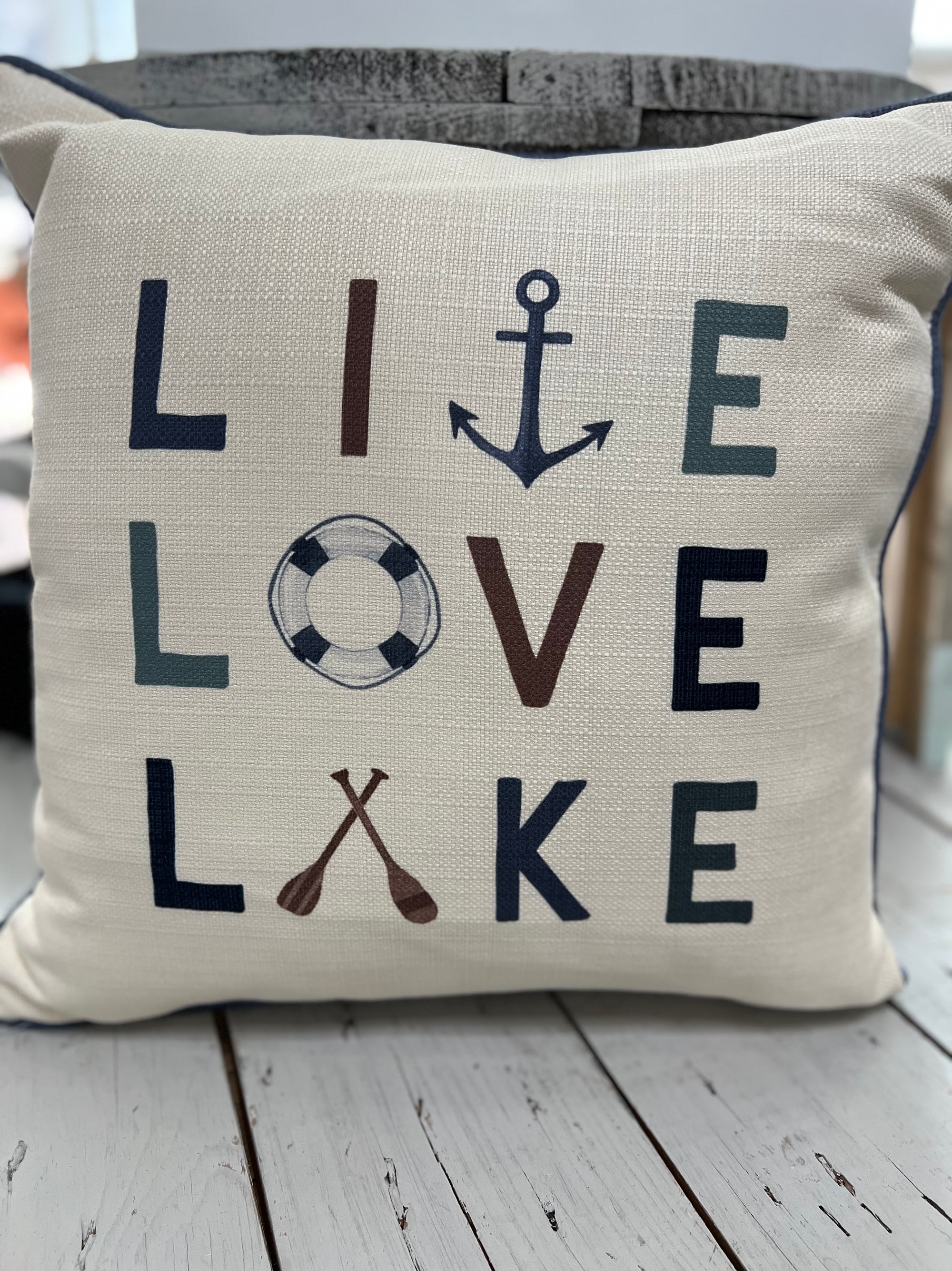 Live , Love , Lake Pillow