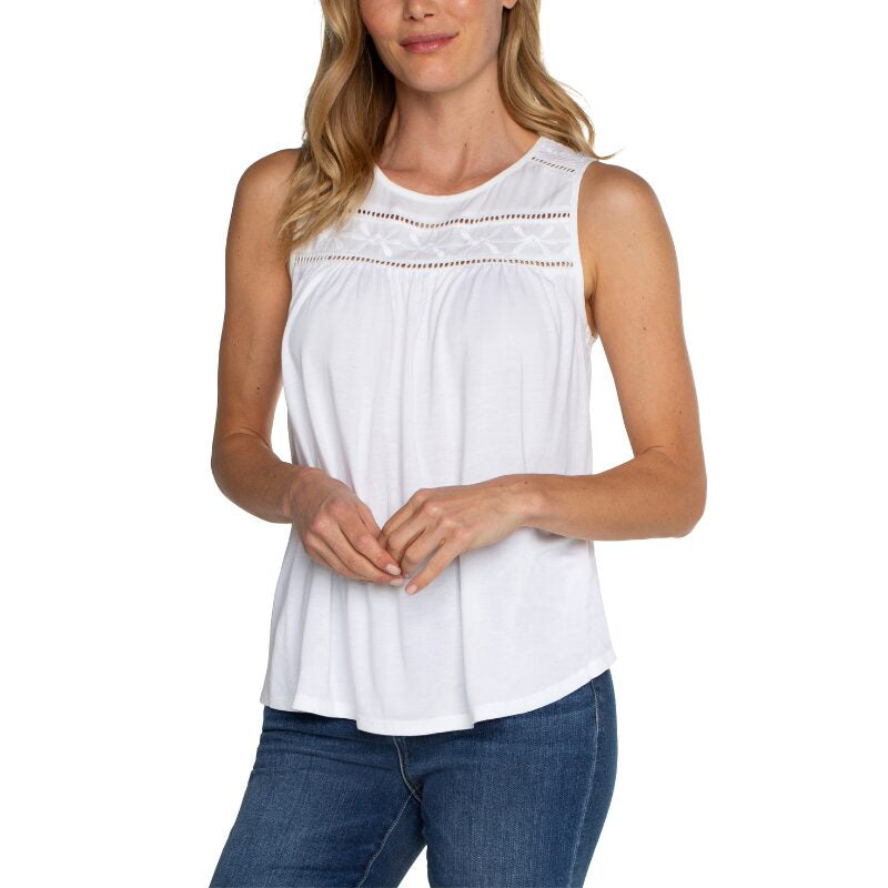 Liverpool Embroidered Sleeveless Top