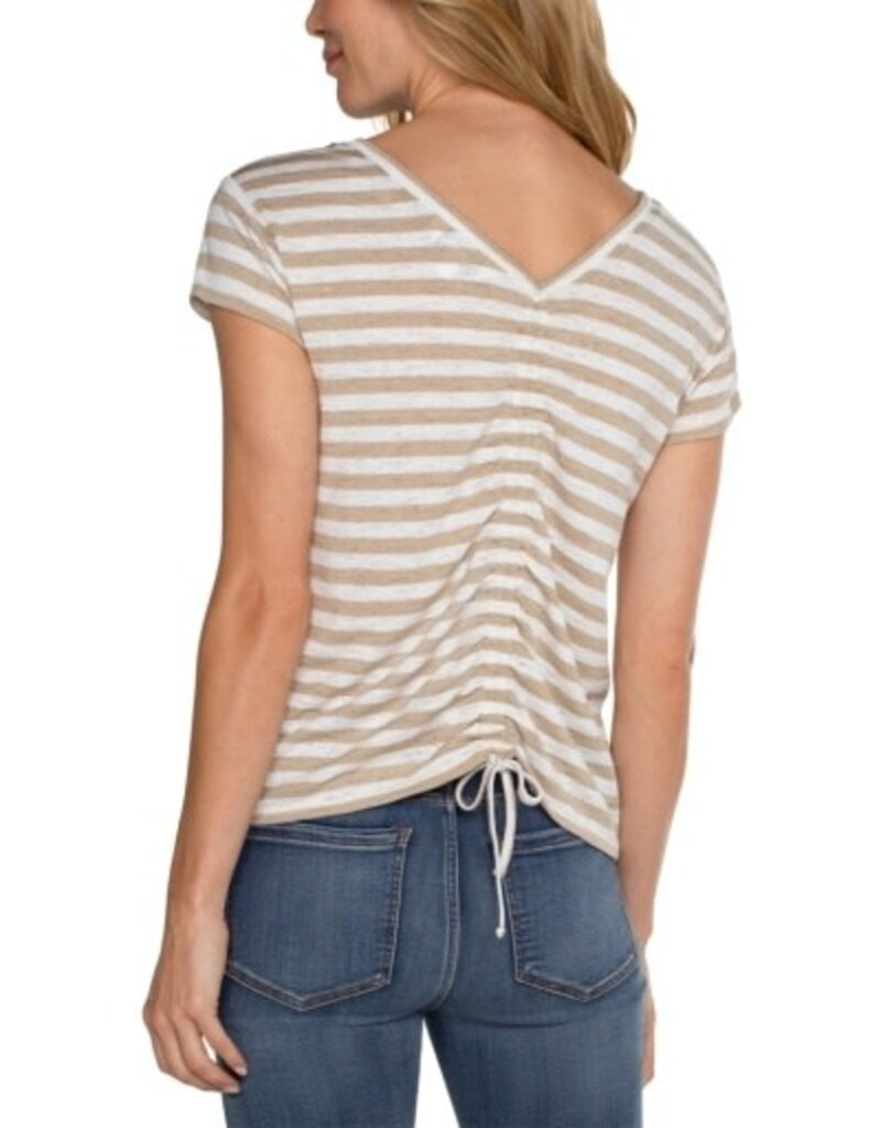 Liverpool Stripe Top Taupe / Off White