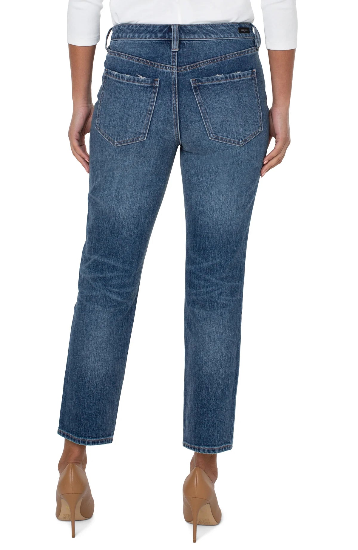 Non-Skinny High Rise Straight Leg Button Fly Jeans
