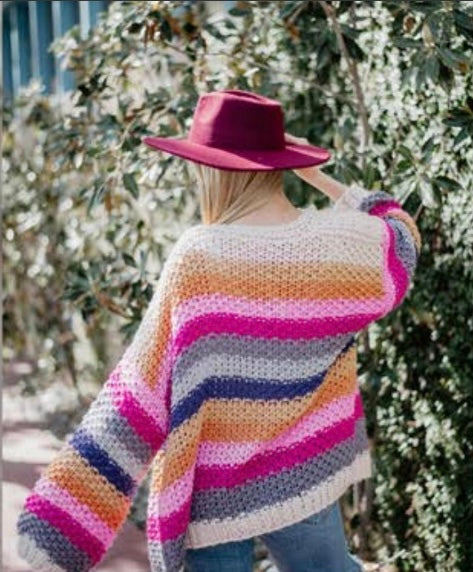 Stripe Crochet Cardigan