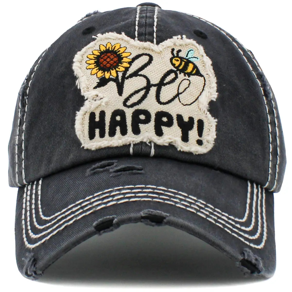Be Happy Washed Vintage Ballcap