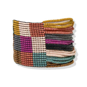 Muted Check Woven Multi Layer Bracelet