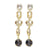 Clear To Smoke Ombre 5 Tier Crystal Post Earrings