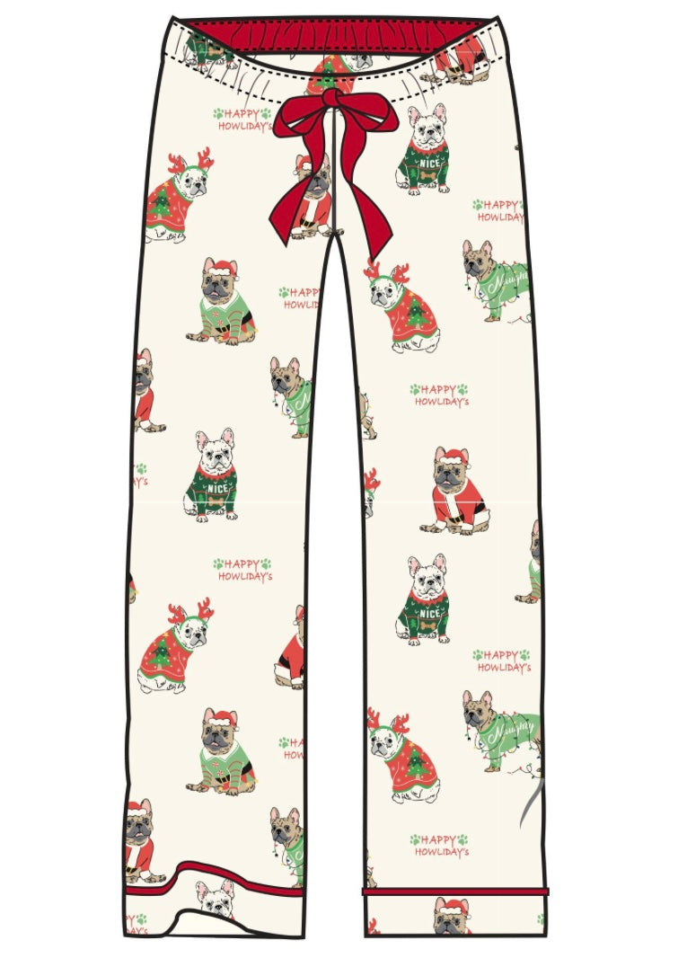 PJ. Salvage Holiday Frenchie Flannel Pants